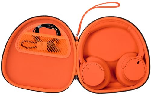 PAIYULE Tasche für Sony WH-CH720N WH-CH520 WH-1000XM4 Kabelloser Bluetooth-Kopfhörer mit Noise Cancelling Over The Ear Headset, Tragetasche Organizer Reisetasche Tasche für USB-Kabel (nur Box)(Orange)