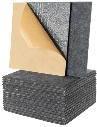 Akustikplatten Selbstklebend, 18 Stück Hohe Dichte Schallabsorber, Schalldämmung Wand, Akustikschaumstoff-Matten, Akustikpaneele für Decken Tür und Akustische Behandlung, 30 * 30 * 0.9cm (Dunkelgrau)