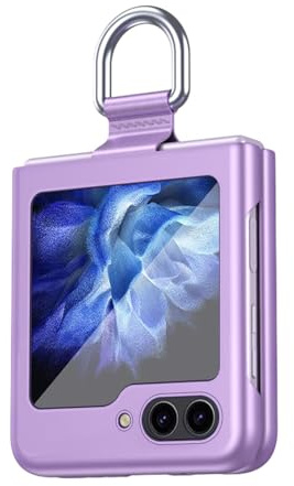 BORYA Funda para Samsung Galaxy Z Flip6(Flip 6) / Z Flip7 FE, Delgada Antigolpes Premium Duro PC Carcasa, Ligera Plegable Sedoso Mate Estuche, Anti-rasguños Anticaída Caso con Anillo, Púrpura