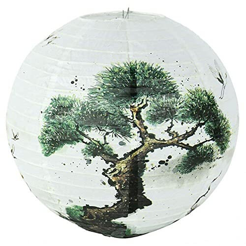 Sanfly Round Paper Lantern Lamp Shade 30cm Tissue Paper Lamps Decor Chinese Oriental Style Hanging Lights for Restaurant Home