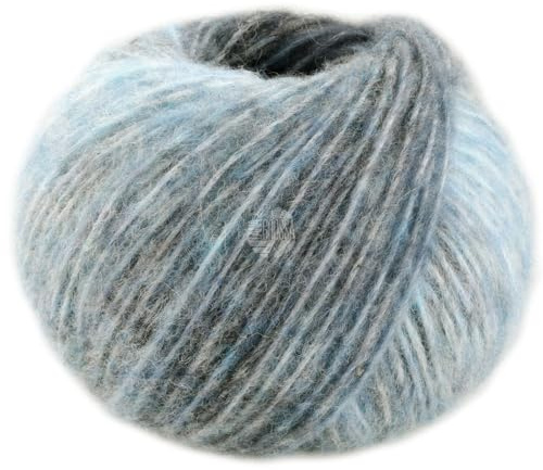 LANA GROSSA Picasso | Soffilo mit 36% Baby Alpaka, 36% Schurwolle (Merino extrafine), 28% Polyamid und interessantem Farbeffekt |50g Wolle zum Stricken & Häkeln | 210m Garn FB 4