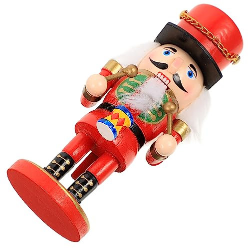 Amosfun Xmas Party Nutcracker Vintage Nutcracker Soldier Wood Christmas Decor Decor