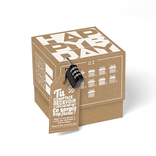 SURPRISA Rätselbox - Geldgeschenke Geburtstag, Rätsel Geschenkbox Knobelbox | Geschenkverpackung für Geldgeschenke, Gutscheine, kleine Geschenke, zum Geburtstag, Motiv: Happy Bday-Rätsel, Größe S (12 cm)