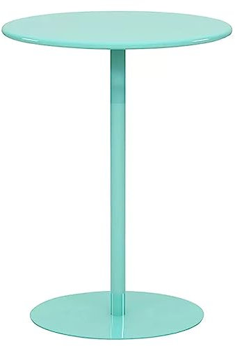 Tavolo da bar in metallo in stile moderno, con piano rotondo, per soggiorno, cucina, uso esterno e interno, blu, 60 x 72 cm