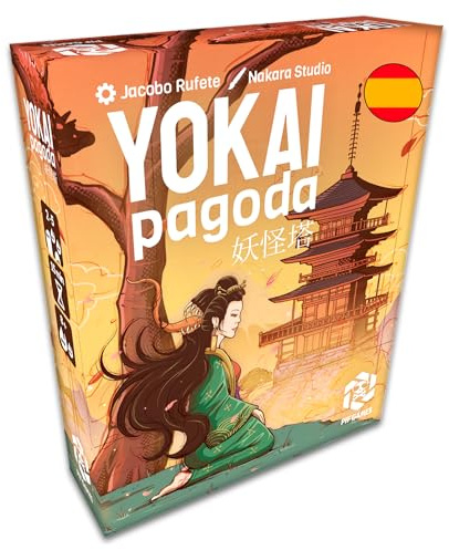 Juego de cartas para niños 8 años o+ Yokai Pagoda – Aprende en 1´ Juega en 15´ - Ligero y Portable para llevar en Viajes con amigos o familia - Calma la ira de los Yokai y evita fallar en tus ofrendas