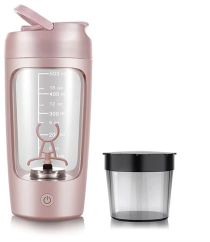 Kznifmk Shaker Elettrico per Proteine Portatile 1200 MAH Ricaricabile con Miscelatore Automatico e Agitazione Automatica Rosa