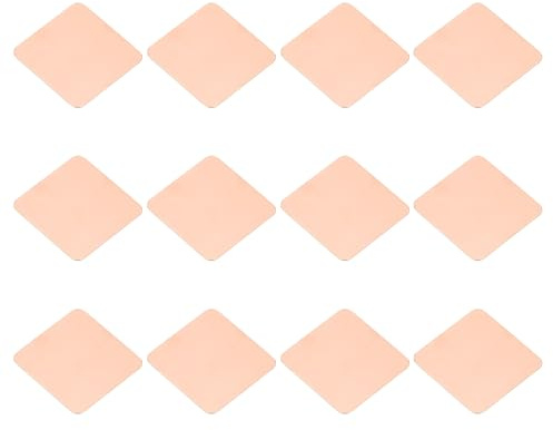 PATIKIL Copper Heatsink Pad Shims, 12 Pcs 15x15x0.3mm Copper Pad Shim IC Chipset GPU CPU Thermal Heatsink for Cooling Laptop Desktop Computer