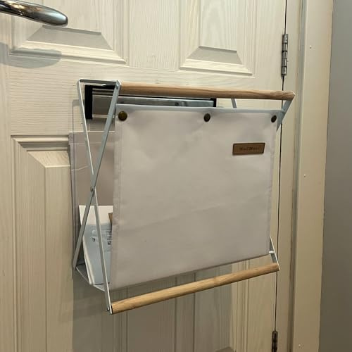 MAIL MORE Letter Catcher, Door Mail Catcher,Letter Box, Mail Parcel Catcher Cage for UPVC Glass Wood and Metal Doors, Letter Catcher for Front Door (METAL FRAME- WHITE)