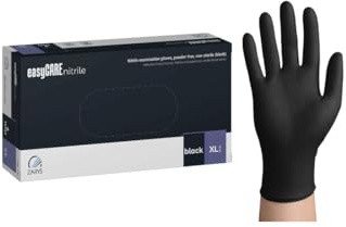 Nitrilhandschuhe easyCare Nitrile Black Einweghandschuhe für Tattoo, Friseur, Werkstatt, Pflege latexfrei puderfrei 100 Stk Größe - XL