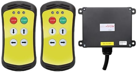 Interruptor Pulsador Grúa Control Remoto Inalámbrico De 4 Botones For Grúa Industrial, Controlador Hidráulico For Camión, Control Remoto Por Radio For Plataforma Elevadora.(Yellow,2T 1R_DC 12-24V)