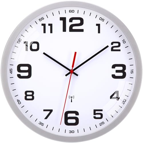 Warminn Funkuhren Wanduhr Ohne TickgeräUsche Modern 20cm | Funk wanduhr Lautlos Groß Quarz Batterie Betriebene Einfach zu Lesen für Wohnzimmer Küche Schlafzimmer Büro Schule