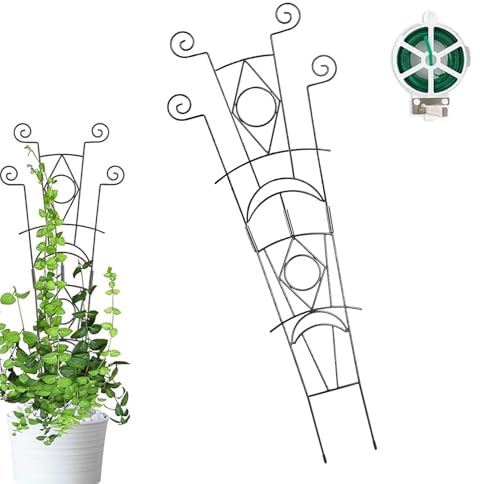Rankhilfe für Kletterpflanzen für den Innenbereich, 2-teilig, dekorativer Erdspieß für Kletterpflanzen, für Gärtner, Haus, Wohnung, Balkon, Gewächshaus, Terrasse, Garten, E