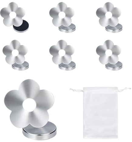 6 Stück 55g Blume Tischdeckenbeschwerer, Magnetisch Tischdecken Beschwerer Draußen, Edelstahl Tischtuchbeschwerer, Tischdeckengewichte, Gardinen Beschwerer Unten für Bettwäsche und Türvorhänge Usw