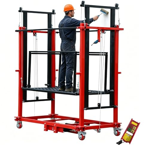 Plataforma Elevadora De Andamio Eléctrica, Torre De Andamio Móvil De Altura Ajustable De 2 A 10 M Con Control Remoto, Capacidad De Carga De 500 Kg(2M)