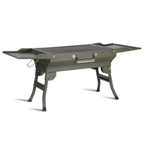 Colcolo Outdoor Barbecue Grill Portable Grill Folding Briquette Grill Compact Metal Cooker With Side Tables And Storage Rack suitable for patio cooking camping tailgate events