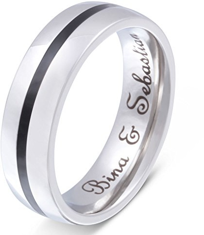 Juwelier Schönschmied - Herren Freundschaftsring Partnerring Ehering Skyline Edelstahl 129Hac