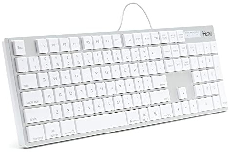 iHome Full Size Mac Keyboard - Apple Ios Mac iMac Windows Desktop PC Laptop - Wired
