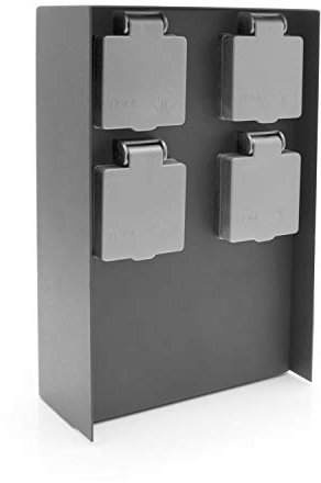 LED Universum Multiprise de jardin en acier inoxydable IP44 pour l'extérieur, 23 cm (anthracite 4 prises)