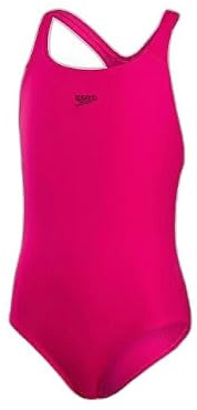 Speedo Girls Eco Endurance+ Medalist Swimsuit | Chlorine Resistance | Recycled Fabric | Comfort Fit | Swimming Lessons | Swim Holiday Swimsuit Electric Pink