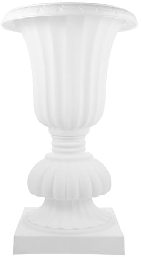 Cabilock Roman Column Flower Pot Decorative Resin Planter for Outdoor Garden Patio Entrance Vintage Urn Design for Plant Pot Decoration Fits Balcony Spaces