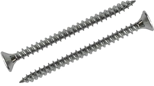M4 Wood Screws Zinc Plated Silver Long 2.5 inch (0.16 x 2.36) 4.0 x 60mm Box of 200pcs