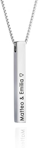 MYCLUSIV® Personalisierte Namenskette mit Gravur – Damen Halskette aus Edelstahl – Geschenk für Frauen & Mama – Individueller Schmuckanhänger