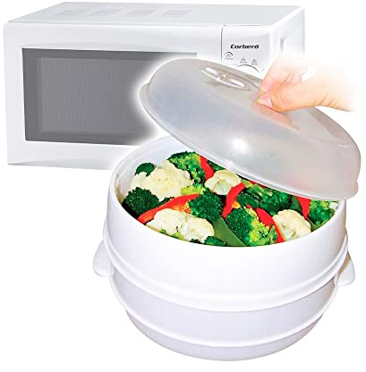 BCM Voriera pentola a vapore per forno a microonde, contenitore da cucina a vapore cibo sano senza grassi verdure pesce carne BN5467
