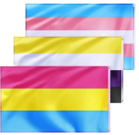 bandera no binaria, bandera del orgullo del arco iris, bandera LGBT colorida, bandera del barco Pansexualität Fly BreezeSet 3er-Pack bandera del orgullo no binaria, bandera transgénero, banderas LGBT