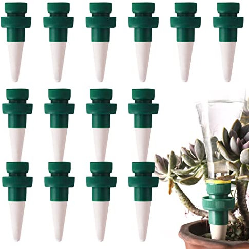 Self Watering Plant Stake Plant Flaschenadapter Pflanzenwässerungsvorrichtung Automatisches Bewässerungssystem Tropfbewässerungssystem für Pflanzen Selbstbewässerung 15pcs