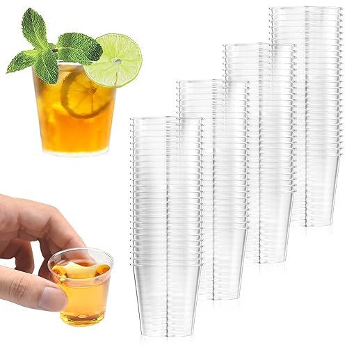Magrimaxio 100 bicchierini riutilizzabili, bicchieri shot in plastica trasparente, liquore da colpo riutilizzabil, Multifunzione Bicchieri Plastica Dura, 3cl/30ml, per Degustazioni, Feste, Compleanni