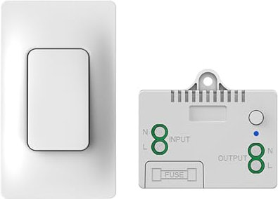 Interruptor inalámbrico autogenerador de 220v, interruptor de control remoto sin cables, fijado libremente a un interruptor de pared impermeable y sin batería (Size : White one to one)