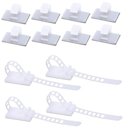 OSALADI Soporte Para Bridas Ajustable y Adhesivo Para Cable Organizador De Cables Compacto Para Hogar y Oficina Fijación Segura y Auriculares Color Blanco