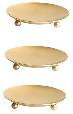 Ciieeo 3pièces Assiette à Bougie Fer Décoratif Socle pour Bougie Support pour Décoration Intérieure pour Maison