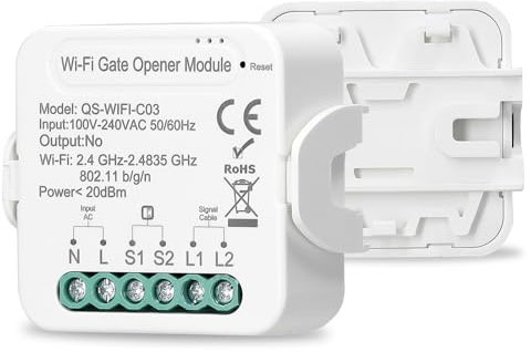 Hanzete Tuya WiFi Gate Opener Intelligent Garage Door Opener Controller Mobilephone Remotely APP Control Compatible with Alexa Home for Voice Control