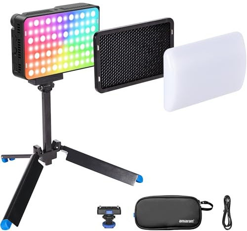 Amaran Ace 25c Kit, Pocket RGBWW LED Light, Boost Mode Up to 32W, Full-Color Mini Video Light (2,300-10,000K), 1,171 Lux@1m at 5,600K, 4500mAh Battery with PD Charging for Mobile Creators (Charcoal)
