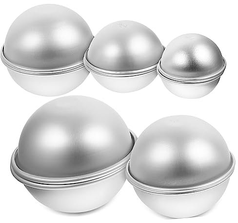 SEWACC 15 Paar Badekugeln Für Die Badewanne 3D Herstellung DIY Guss Kerzen Bastelformen Formen Küche DIY Runde Seife Aluminiumlegierung