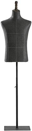 CVNIMV Schneiderpuppe weiblich, verstellbar, Metall, männlich, Schaufensterpuppe, Torso, Körperbüste mit schwarzem Ständer, Manikin-Modell, Schaufensterpuppe für Kleidung, Schau