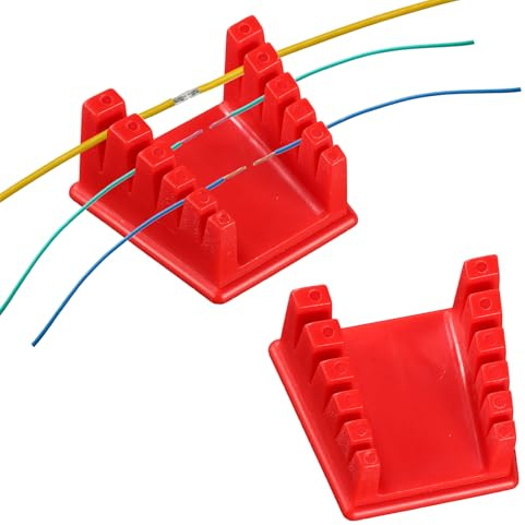2pz Supporto per Saldatura, Morsetto per Saldatura a Stagno Supporto per Filo per Saldatore con 5 Slot Base Magnetica Adatto per Filo di Varie Dimensioni(Rosso)