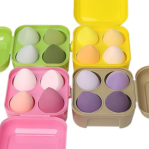 Make up Schwamm Set 16 Stück Beauty makeup sponge Blender Foundation Sponges Set Mischschwamm Fall für flüssiges Foundation Puder Sonnenschutz und Creme (multicolor)