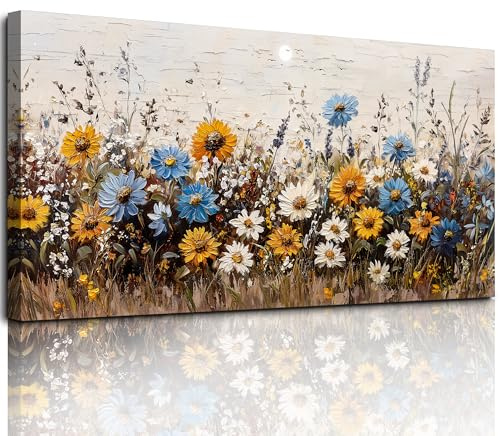MHARTK66 Modern ästhetische Bilder Wohnzimmer Blumen Gemälde 50x100 cm | hd-druck mit klaren details, leichtes aufhängen, schnelle montage, flexibel einsetzbar und ideal als passende geschenkidee