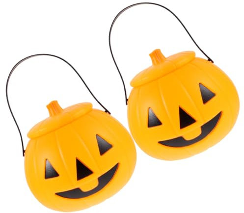 COLLBATH 2 Stück Halloween-süßigkeiteneimer Tragbare Kleine Kürbisform Trick-or-treat-eimer Für Party-snacks Und Süßigkeiten-aufbewahrung