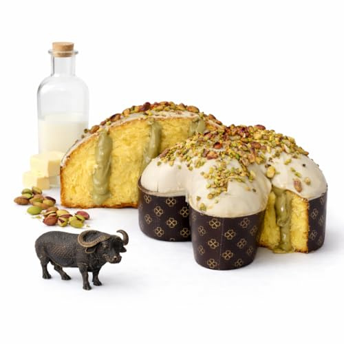 Colomba Artigianale con Latte e Burro di Bufala | Farcita con Crema al Pistacchio di Bronte | Senza Uvetta e Canditi | Pasticceria La Torraca | Formato Speciale 1,2 Kg | Cilento | Campania