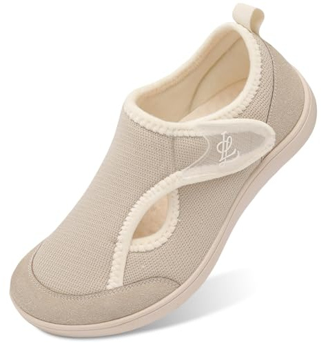 JIASUQI Slippers for Women Wide Diabetic Shoes Adjustable Arthritis Edema House Shoes Indoor Outdoor Breathable Slippers