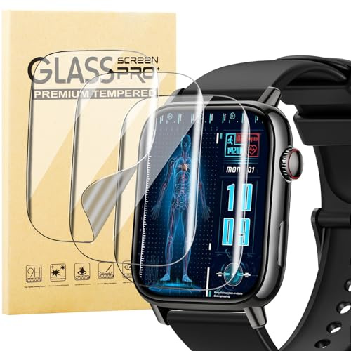 KUSINHOKA 3 Pezzi Pellicola Protettiva per BANLVS G59 1.83 Pollici, HD Trasparente Anti-Graffio Protezione Schermo, Senza Bolle, Soft TPU Pellicola Protettivo per BANLVS Smartwatch