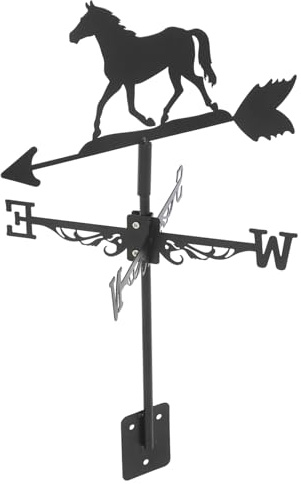 Toddmomy Girouette de Jardin en Fer Noir 54X34 CM Décoration Extérieure Facile à Installer Indicateur de Direction Vent Style Rétro pour Jardin et Cour