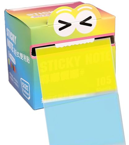 Notas adhesivas transparentes, blocs de notas adhesivas transparentes, 105 hojas/rollo de blocs coloridos para cuaderno escolar, recordatorio, destacados estudiantes en el lugar de trabajo