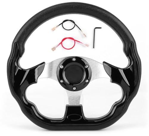 Volante Sportivo Auto, Volante a Calice Volante da drifting for auto corsa sim nero lucido 320 mm/12,5 pollici con pulsante clacson Accessori universali modificati