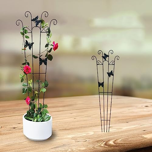 GLMGBP Traliccio da Giardino Alto 35 per Piante in Vaso, Traliccio in Metallo per Piante rampicanti da Esterno e da Interno per Piante da Appartamento, Fiori, Viti edera (Dimensioni: 1 pz-90 cm/35