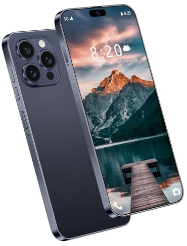 Smartphone 5G pour iPhone 16 Pro Max, écran 7,3 pouces HD, reconnaissance faciale, batterie 8 000 mAh, ultra-fin, prise Type-C, version originale mondiale, téléphone portable pas cher,Dark Blue-1TB