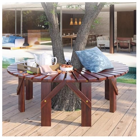 BZJPRFC Baumbankumrandung Aus Holz, Bequeme Sitzgelegenheiten Auf Der Terrasse Im Freien, 360°-Rundum-Stuhl, Zur Engen Anpassung An Bäume, for Terrassenmöbel Im Freien